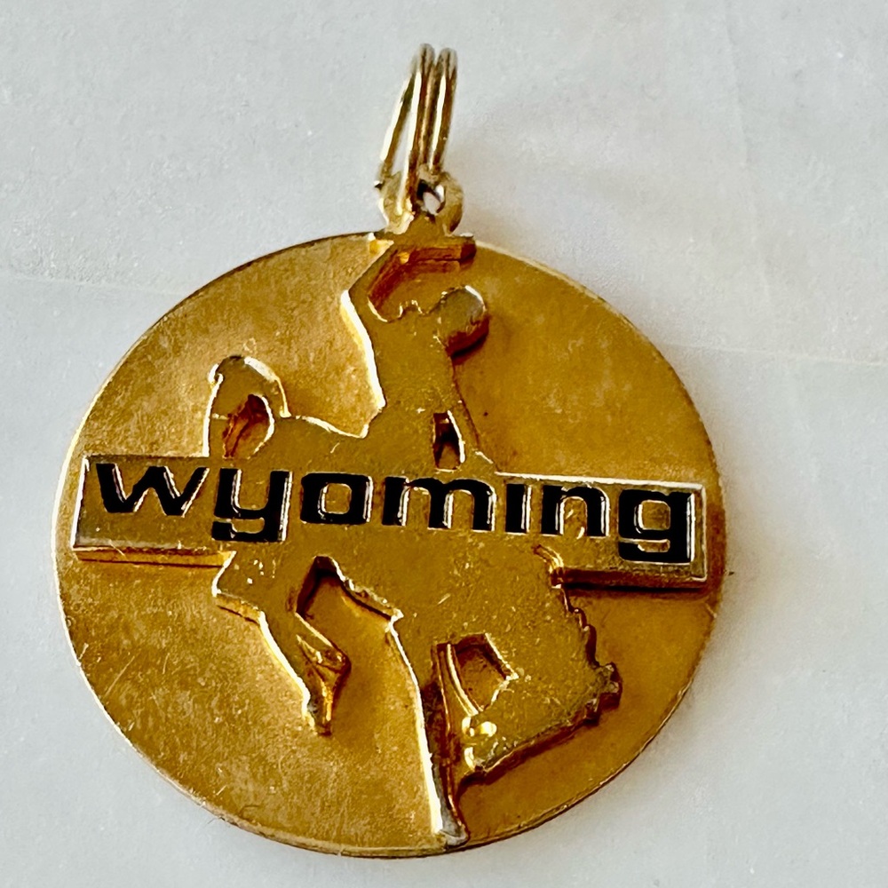 1/20 12k gold filled Vintage Wyoming Bucking Bronco Charm / pendant